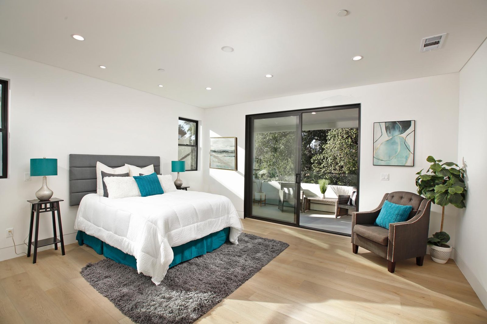Modern Sunland bedroom prepared and staged for market