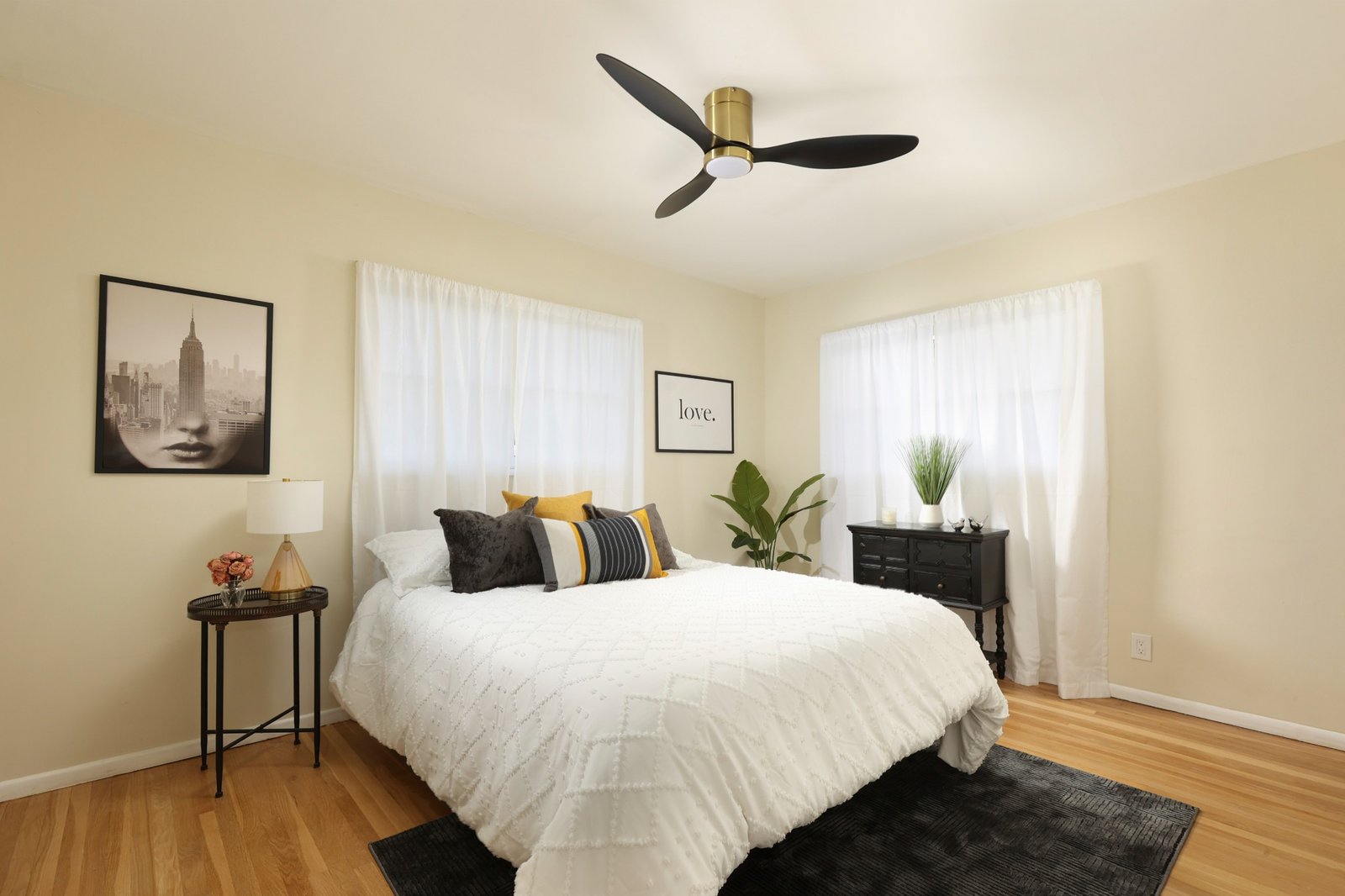 Professionally staged bedroom